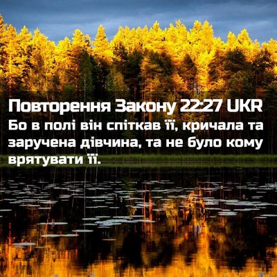 Picture 02 - Повторення Закону 22:27 UKR - Бо в полі він спіткав її, - Bible Verse Picture