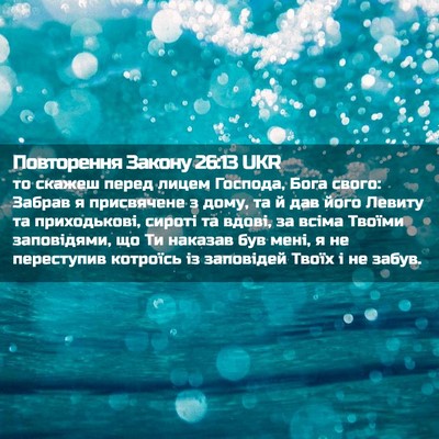 Picture 02 - Повторення Закону 26:13 UKR - то скажеш перед лицем - Bible Verse Picture