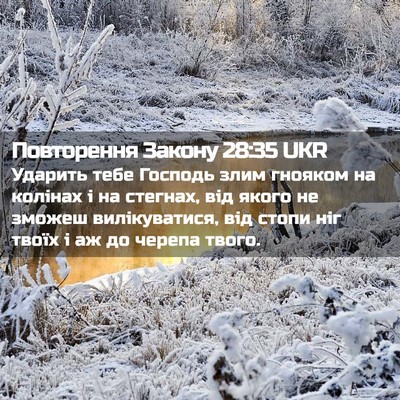 Picture 02 - Повторення Закону 28:35 UKR - Ударить тебе Господь злим - Bible Verse Picture