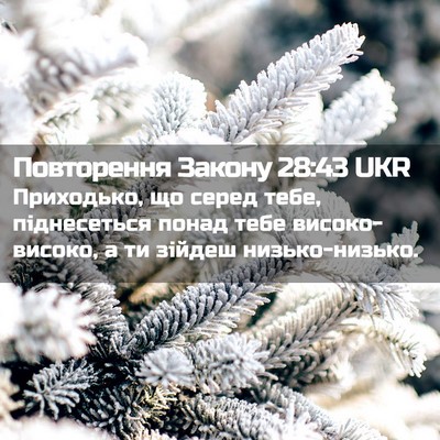 Picture 02 - Повторення Закону 28:43 UKR - Приходько, що серед тебе, - Bible Verse Picture