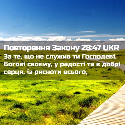 Picture 02 - Повторення Закону 28:47 UKR - За те, що не служив ти - Bible Verse Picture