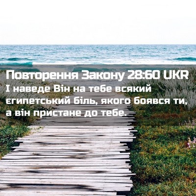 Picture 02 - Повторення Закону 28:60 UKR - І наведе Він на тебе всякий - Bible Verse Picture