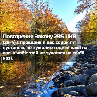 Picture 02 - Повторення Закону 29:5 UKR - (29-4) І провадив я вас сорок - Bible Verse Picture