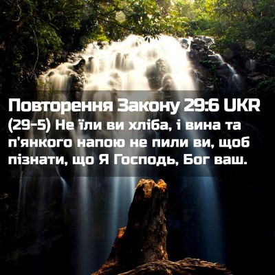 Picture 02 - Повторення Закону 29:6 UKR - (29-5) Не їли ви хліба, і вина - Bible Verse Picture