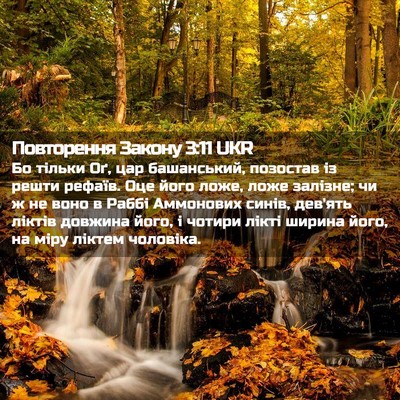 Picture 02 - Повторення Закону 3:11 UKR - Бо тільки Оґ, цар - Bible Verse Picture