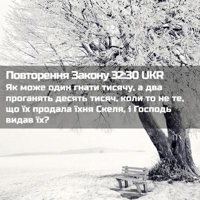 Picture 02 - Повторення Закону 32:30 UKR - Як може один гнати тисячу, - Bible Verse Picture