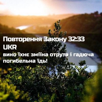 Picture 02 - Повторення Закону 32:33 UKR - вино їхнє зміїна отрута і - Bible Verse Picture