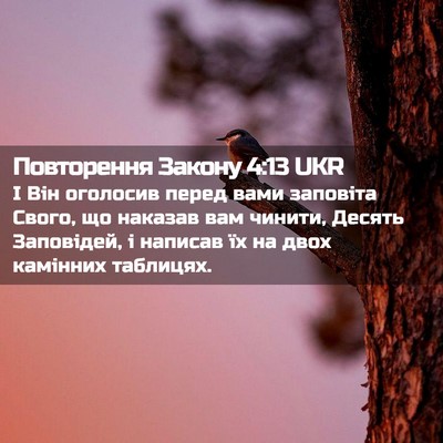Picture 02 - Повторення Закону 4:13 UKR - І Він оголосив перед вами - Bible Verse Picture
