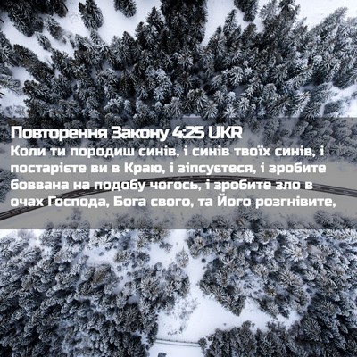 Picture 02 - Повторення Закону 4:25 UKR - Коли ти породиш синів, і - Bible Verse Picture