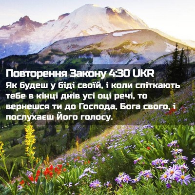 Picture 02 - Повторення Закону 4:30 UKR - Як будеш у біді своїй, і - Bible Verse Picture