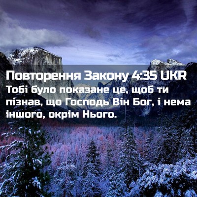Picture 02 - Повторення Закону 4:35 UKR - Тобі було показане це, щоб - Bible Verse Picture