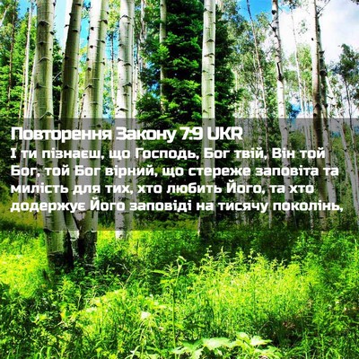 Picture 02 - Повторення Закону 7:9 UKR - І ти пізнаєш, що Господь, - Bible Verse Picture