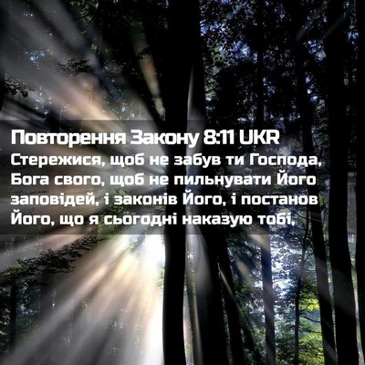 Picture 02 - Повторення Закону 8:11 UKR - Стережися, щоб не забув ти - Bible Verse Picture