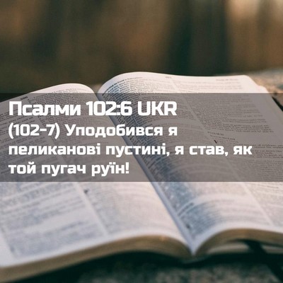 Picture 02 - Псалми 102:6 UKR - (102-7) Уподобився я - Bible Verse Picture