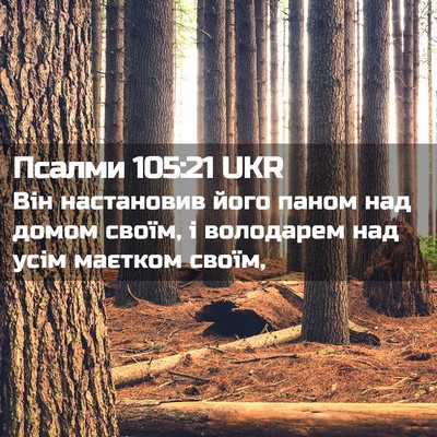 Picture 02 - Псалми 105:21 UKR - Він настановив його паном - Bible Verse Picture