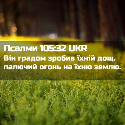Picture 02 - Псалми 105:32 UKR - Він градом зробив їхній - Bible Verse Picture