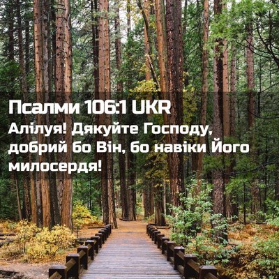 Picture 02 - Псалми 106:1 UKR - Алілуя! Дякуйте Господу, - Bible Verse Picture