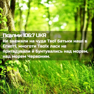 Picture 02 - Псалми 106:7 UKR - Не зважали на чуда Твої - Bible Verse Picture