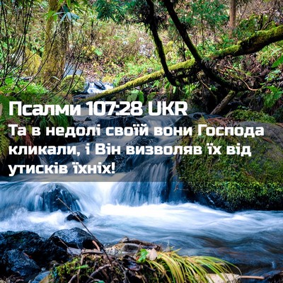 Picture 02 - Псалми 107:28 UKR - Та в недолі своїй вони - Bible Verse Picture