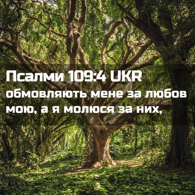 Picture 02 - Псалми 109:4 UKR - обмовляють мене за любов - Bible Verse Picture