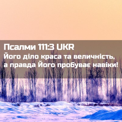 Picture 02 - Псалми 111:3 UKR - Його діло краса та - Bible Verse Picture