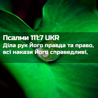 Picture 02 - Псалми 111:7 UKR - Діла рук Його правда та - Bible Verse Picture