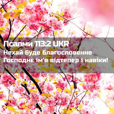 Picture 02 - Псалми 113:2 UKR - Нехай буде благословенне - Bible Verse Picture