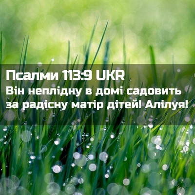 Picture 02 - Псалми 113:9 UKR - Він неплідну в домі - Bible Verse Picture