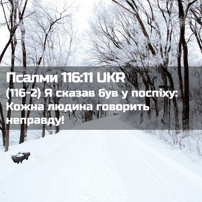 Picture 02 - Псалми 116:11 UKR - (116-2) Я сказав був у поспіху: - Bible Verse Picture