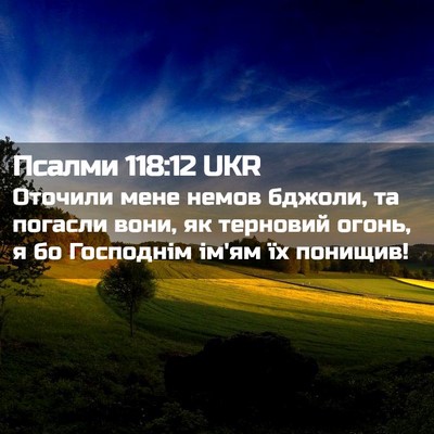 Picture 02 - Псалми 118:12 UKR - Оточили мене немов бджоли, - Bible Verse Picture