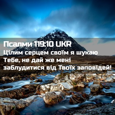 Picture 02 - Псалми 119:10 UKR - Цілим серцем своїм я шукаю - Bible Verse Picture