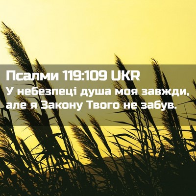 Picture 02 - Псалми 119:109 UKR - У небезпеці душа моя - Bible Verse Picture