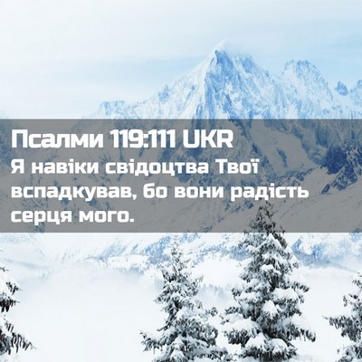 Picture 02 - Псалми 119:111 UKR - Я навіки свідоцтва Твої - Bible Verse Picture