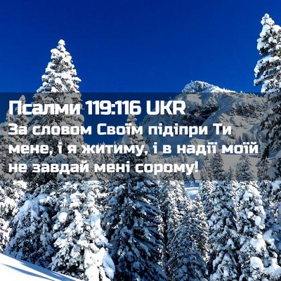 Picture 02 - Псалми 119:116 UKR - За словом Своїм підіпри Ти - Bible Verse Picture