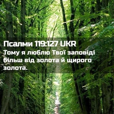 Picture 02 - Псалми 119:127 UKR - Тому я люблю Твої заповіді - Bible Verse Picture