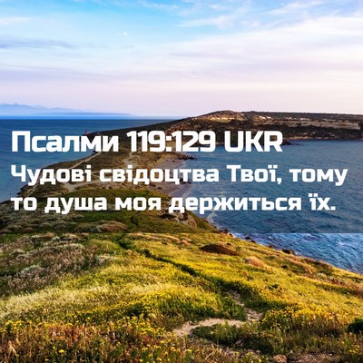 Picture 02 - Псалми 119:129 UKR - Чудові свідоцтва Твої, - Bible Verse Picture
