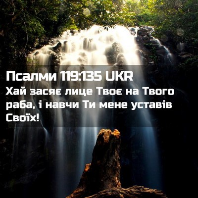 Picture 02 - Псалми 119:135 UKR - Хай засяє лице Твоє на - Bible Verse Picture