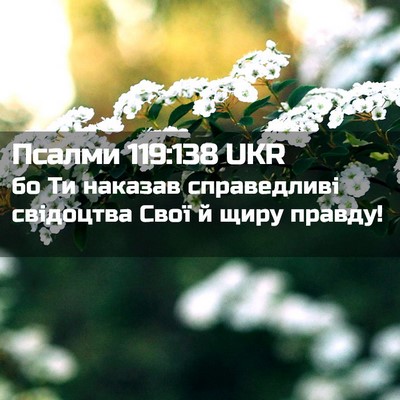 Picture 02 - Псалми 119:138 UKR - бо Ти наказав справедливі - Bible Verse Picture