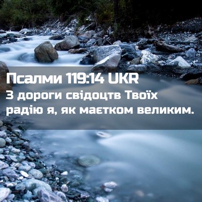 Picture 02 - Псалми 119:14 UKR - З дороги свідоцтв Твоїх - Bible Verse Picture