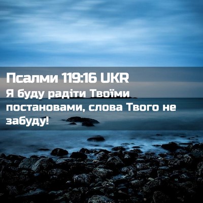 Picture 02 - Псалми 119:16 UKR - Я буду радіти Твоїми - Bible Verse Picture