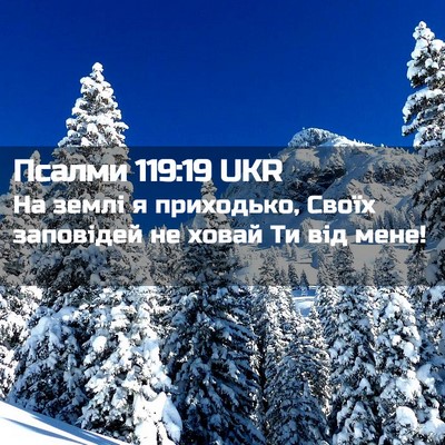 Picture 02 - Псалми 119:19 UKR - На землі я приходько, Своїх - Bible Verse Picture