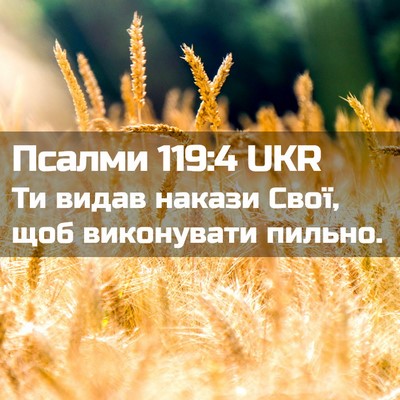 Picture 02 - Псалми 119:4 UKR - Ти видав накази Свої, щоб - Bible Verse Picture