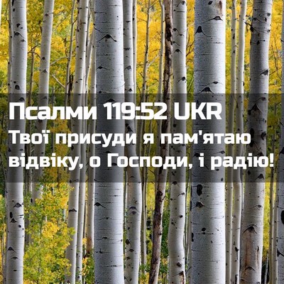 Picture 02 - Псалми 119:52 UKR - Твої присуди я пам'ятаю - Bible Verse Picture