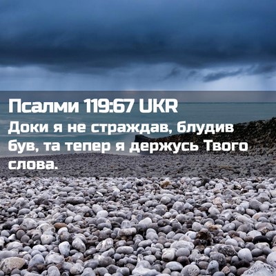 Picture 02 - Псалми 119:67 UKR - Доки я не страждав, блудив - Bible Verse Picture