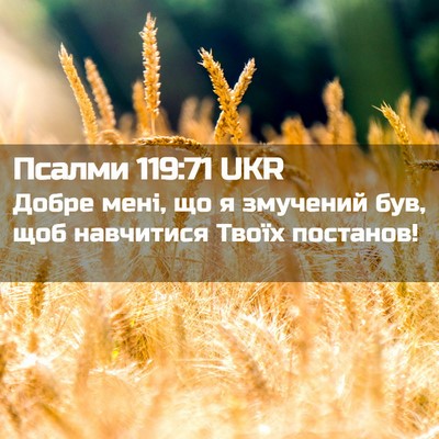 Picture 02 - Псалми 119:71 UKR - Добре мені, що я змучений - Bible Verse Picture