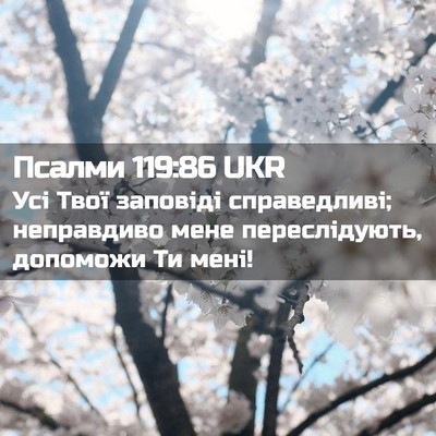 Picture 02 - Псалми 119:86 UKR - Усі Твої заповіді - Bible Verse Picture