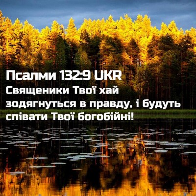 Picture 02 - Псалми 132:9 UKR - Священики Твої хай - Bible Verse Picture