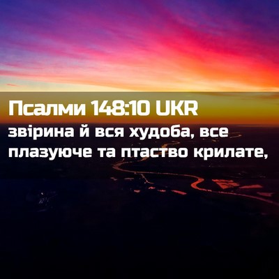 Picture 02 - Псалми 148:10 UKR - звірина й вся худоба, все - Bible Verse Picture