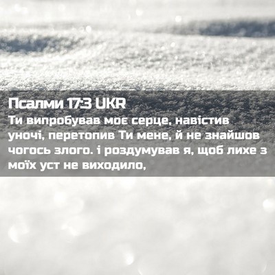 Picture 02 - Псалми 17:3 UKR - Ти випробував моє серце, - Bible Verse Picture