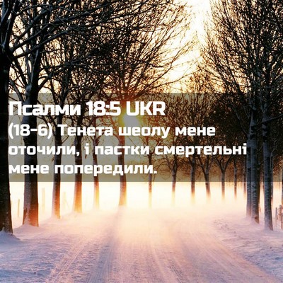 Picture 02 - Псалми 18:5 UKR - (18-6) Тенета шеолу мене - Bible Verse Picture